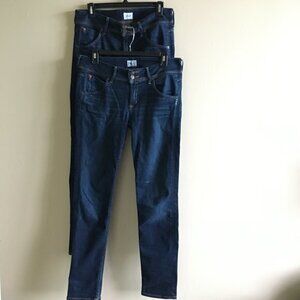 Lot of 2 Hudson Collin Midrise Skinny Jeans in Elemental Womens Size 28 WM422DLO